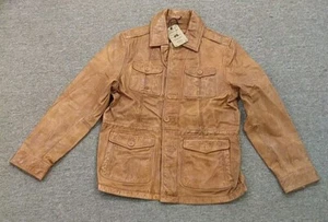 Men’s Medium Gilded Age NYC Brown Leather 4 Pocket Writer Style Jacket - Picture 1 of 7