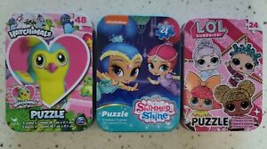 Kids Puzzles Tin Cans HATCHIMALS,  L.O.L SURPRISE, SHIMMER & SHINE - EASTER