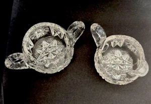 Antiguo azucarero de vidrio cortado ABP sin tapa juego de crema Hobstar principios de 1900’s cristal - Imagen 1 de 23