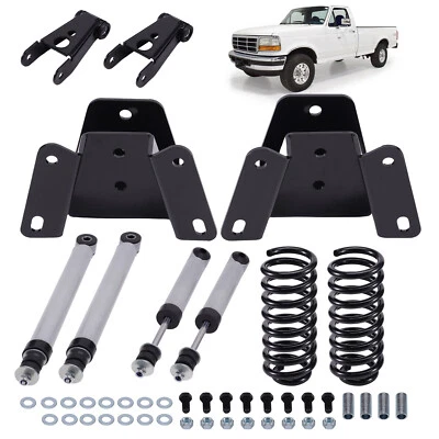 Kit de amortiguadores colgadores grilletes 4" muelles reductores de caída de 3" para Ford F100 F150 73-79 Foto 1 de 4