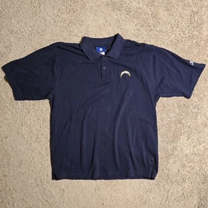 Y2K Sz Medium San Diego Chargers Faded Blue Reebok Polo - Picture 1 of 3
