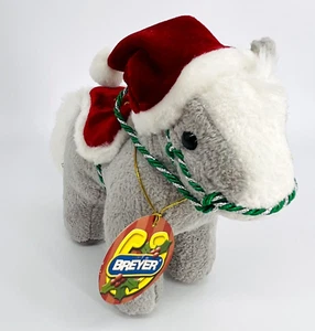 BREYER 2003 NOEL CHRISTMAS GRAY HORSE PLUSH RED SADDLE & SANTA HAT-#701323-NWT - Picture 1 of 12