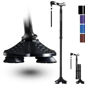 Walking Cane for Men Women Stability Free Standing Foldable Cane Ergonomic Ha... - Picture 1 of 8