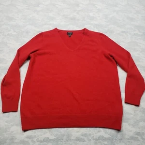 Talbots Sweater Womens 2Xp Red Cashmere V Neck Long Sleeve Holiday - Picture 1 of 9