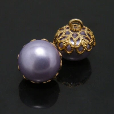 10Pcs Full Round Faux Pearl Ball Buttons for Sewing Dress Shirt DIY Craft - Image 1 of 4