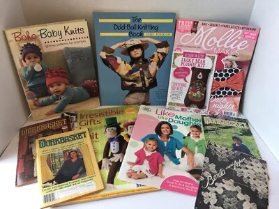 9 Knitting Crochet Patterns Books Magazines Mollie Makes Workbasket Gifts Baby - Image 1 of 4