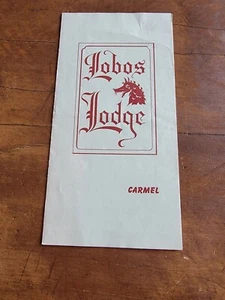 Folleto de viaje de Lobos Lodge Cottages, Carmel California de colección década de 1950 - Imagen 1 de 6