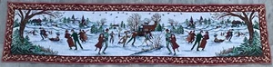 Vintage French Hunting Tapestry Home Decorative Medieval Wall Hanging 134x31 cm - Picture 1 of 10