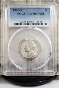 1990-S Jefferson Proof Nickel - PCGS PR69DCAM - Nice! 1526 - Picture 1 of 4