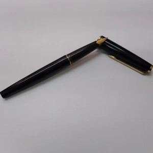 MONTBLANC 221 VTG 1977 Fountain Pen Black Cartridge Filler OB 585 14K Gold Nib - Picture 1 of 13