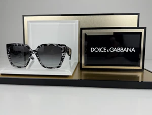 NEW DOLCE & GABBANA Sunglasses 55-17-145 DG4438 Black/White Authentic - Picture 1 of 11