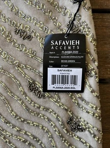 Silber Glitzer Perlen Kissen Beige Grau 20" - Safavieh Neu mit Etikett - Bild 1 von 5