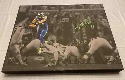 KAM CHANCELLOR SIGNED 16x20 CANVAS AUTOGRAPHED SEATTLE SEAHAWKS AUTO - Image 1 of 4