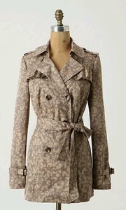 Anthropologie Daughters of the Liberation taupe Druck Gürtel Jacke Mantel 12 $ 289 - Bild 1 von 2