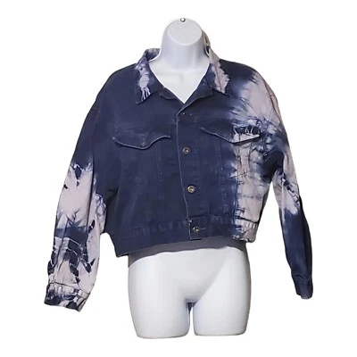 Chaqueta vaquera de colección Paris Sport Club para mujer M rosa/azul tye-dye ÚNICA EN SU CLASE EE. UU. Foto 1 de 4