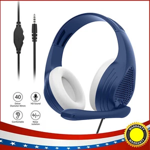 New 3.5mm Gaming Headset Bass Surround Headphones with Mic For PC PS4 PS5 Xbox - Picture 1 of 8