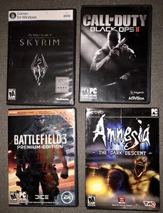 Lot of 4 PC DVD Games M Skyrim  Amnesia Call of Duty II Battlefield 3 Nice! - Picture 1 of 6