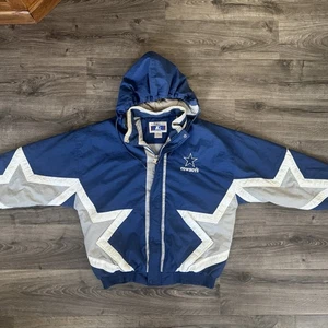 Vintage 90s Dallas Cowboys Starter Puffer Jacket Classic Team Collection XL NFL - Picture 1 of 13