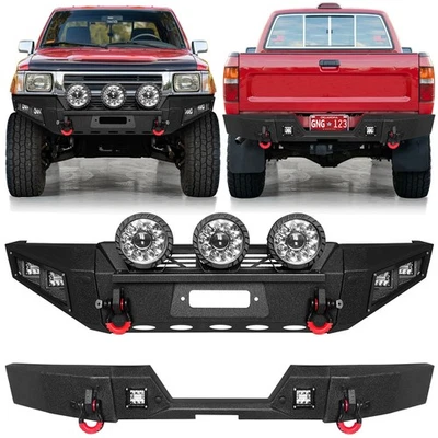 Vijay Black Steel Front/Rear Bumper For 1989-1995 Toyota Pickup W/Round Lights Foto 1 de 4