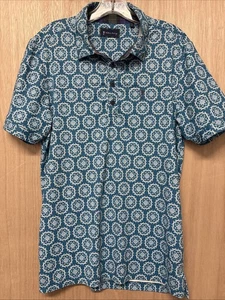 William Murray Golf Polo Mens Size S Blue Floral Poly Spandex Shirt - Picture 1 of 7
