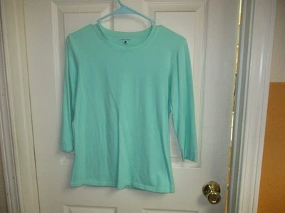 Camiseta Y2K -Great Northwest Para Mujer Verde Menta Tejido Algodón Mangas 3/4 - S Foto 1 de 4