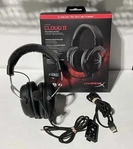 HyperX Cloud II Gaming Headset, 7.1 Surround PC PS Xbox - Gun Metal (Complete) - Afbeelding 1 van 10