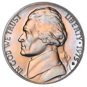 1975-S Jefferson Nickel ANACS PF 68 Monster Rainbow Toning Album Toned End - Bild 1 von 8