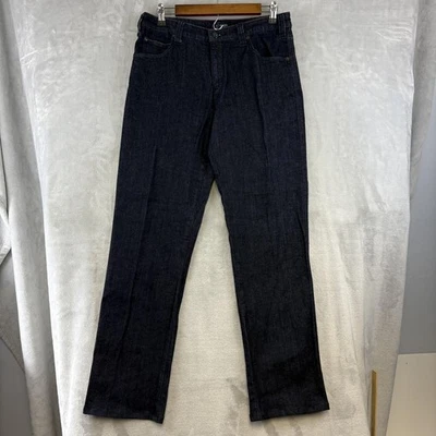 Pantalones de mezclilla Armani para hombre 32 azules AJ lavado oscuro ajustados pierna recta elásticos Foto 1 de 4