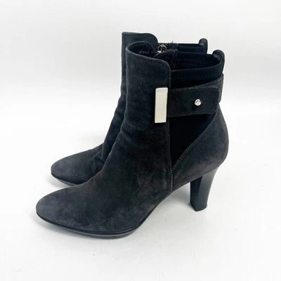 Botas Botín Aquatalia Gris Gamuza Cremallera Lateral Real Impermeables Tacón Alto EE. UU. 6 Foto 1 de 4