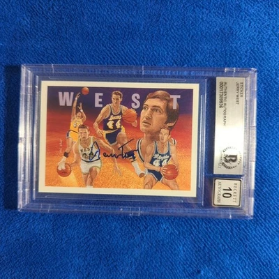 JERRY WEST Signed 1992 Upper Deck Basketball Heroes #9 BAS Gem Mint 10 Autograph - Image 1 of 4