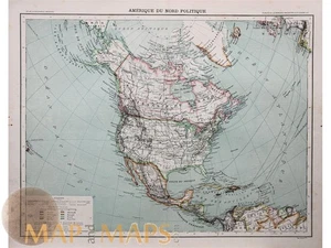 North America – Antique Map Cuba Mexico by Franz Schrader 1890 - Picture 1 of 5