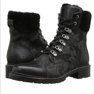 Frye Black Camo Shearling Boots Size 7 NEW - Picture 1 of 3