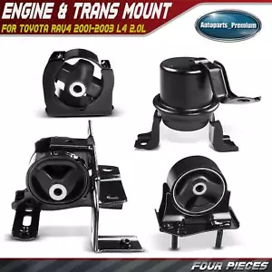 4x Engine Motor & Transmission Mount for Toyota RAV4 2001-2003 L4 2.0L Automatic - Picture 1 of 11