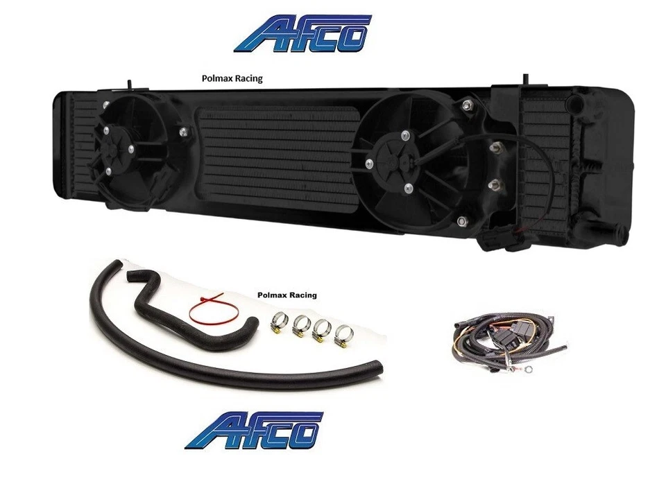 Intercooler intercooler Afco negro doble paso ventilador doble actualización 03-04 Cobra Foto 1 de 1