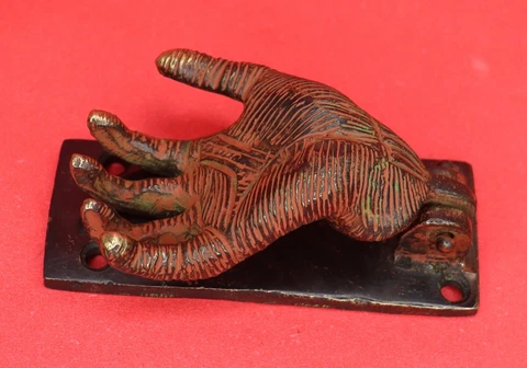 Hand Shape Antique Vintage Style Handcrafted Brass Door Knocker Home Decor Bell Cover