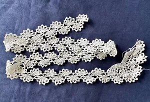 84cm Vintage Crochet Lace Trim White Cotton Handmade 3cm W - Picture 1 of 6