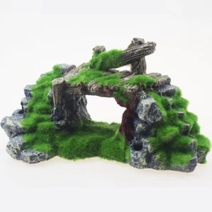 Aquarium landscaping fish tank decoration resin moss bridge fish play rockery - Picture 1 of 6