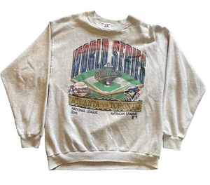 Vintage 1992 World Series MLB Salem Sweatshirt Atlanta Braves Toronto Blue Jays XL - Bild 1 von 8