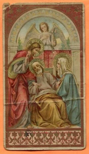 Italy Effigy of the Crucifix 1904 & Prayer to Saint Joseph 1899 2 Vintage Cards - Picture 1 of 5