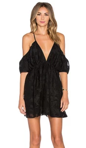 The Jetset Diaries Sz L Da Vinci Short Dress Off-the-Shoulder Deep Plunge Neck  - Bild 1 von 8
