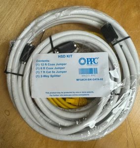 PPC: HSD Kit - 12FT & 6FT Coax Jumper, 7FT  Cat 5e Jumper, 2way split 606211-PPC - Picture 1 of 3