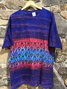 Vintage 80s Tee Shirt Abstract Single Stitch Art Tee New Old Stock Mens XL. RARE - Picture 1 of 14