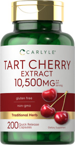 Tart Cherry Capsules 10,500mg | 200 Pills | Max Potency Extract | by Carlyle