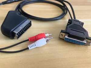 COMMODORE AMIGA 500 600 1200 4000 NEW RGB 2 METRE SCART TV CABLE WITH L/R AUDIO - Picture 1 of 3