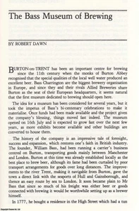 THE BASS MUSEUM OF BREWING. AN ORIGINAL ARTICLE FROM THE JOURNAL OF INDUSTRIAL A - Picture 1 of 1