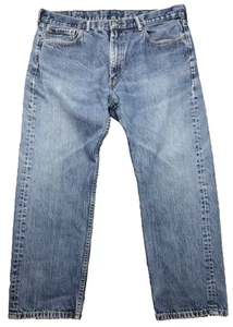 Pantalones de mezclilla vintage Levi's 505 corte regular para hombre 40x29 cuero etiquetado azul algodón - Imagen 1 de 16