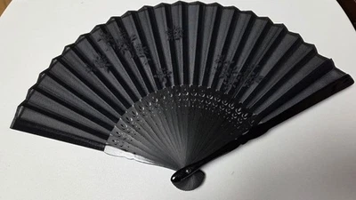 折叠 Sensu 风扇 Hisaehiro 黑色 SUEHIRO 京都 带盖 — 第 1/4 张图片