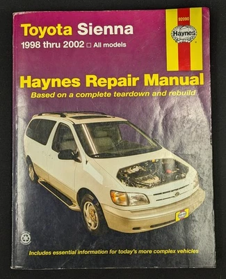 Manual de reparación Haynes 92090 para Toyota Sienna 1998-2002 mn4968 Foto 1 de 4