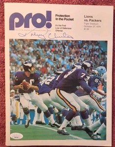 1974 Detroit Lions Green Bay Packers Prog Autographed Johnny Unitas JSA CD67565 - Picture 1 of 3
