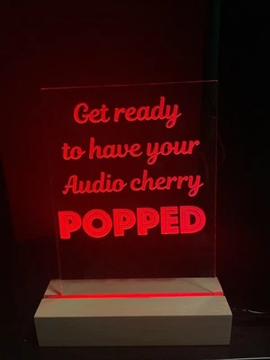 Letrero LED Cherry Popper Audiophile 7 colores para cambiar Foto 1 de 4
